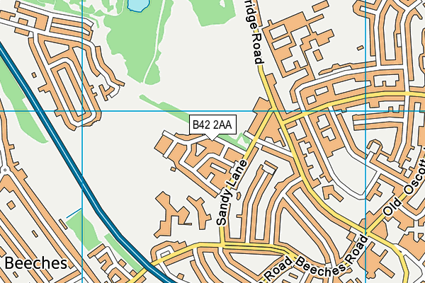 B42 2AA map - OS VectorMap District (Ordnance Survey)