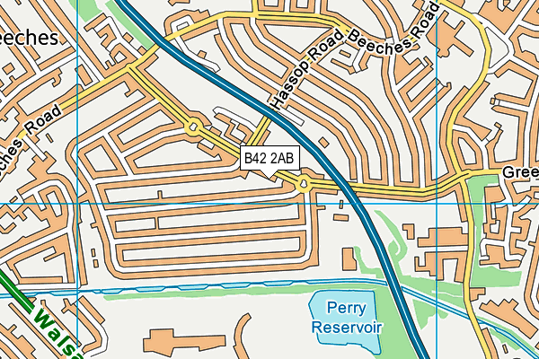 B42 2AB map - OS VectorMap District (Ordnance Survey)
