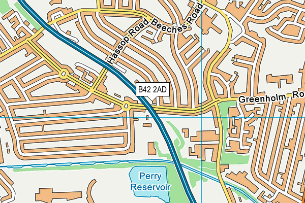 B42 2AD map - OS VectorMap District (Ordnance Survey)