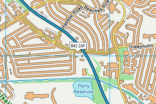 B42 2AF map - OS VectorMap District (Ordnance Survey)