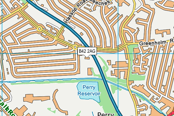 B42 2AG map - OS VectorMap District (Ordnance Survey)