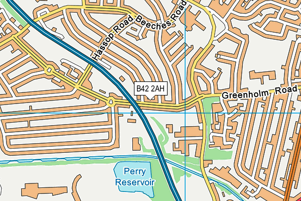 B42 2AH map - OS VectorMap District (Ordnance Survey)