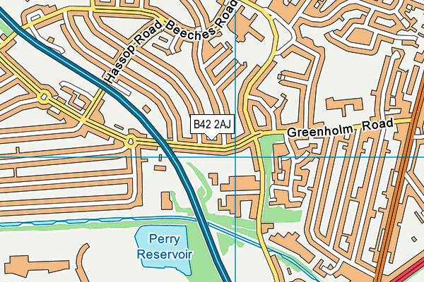 B42 2AJ map - OS VectorMap District (Ordnance Survey)