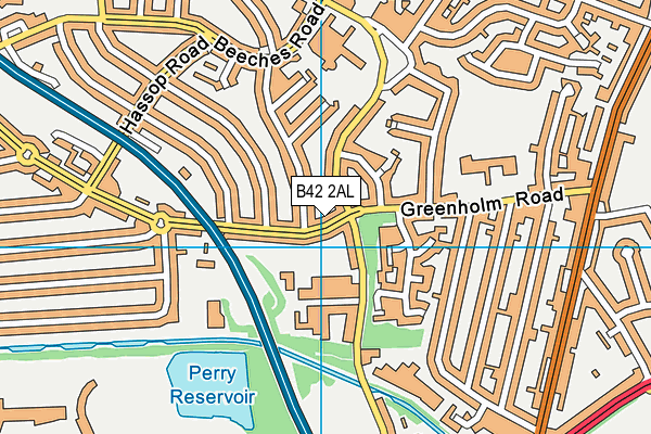 B42 2AL map - OS VectorMap District (Ordnance Survey)