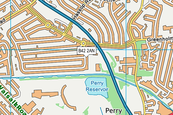 B42 2AN map - OS VectorMap District (Ordnance Survey)