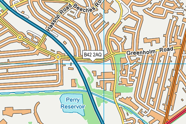 B42 2AQ map - OS VectorMap District (Ordnance Survey)