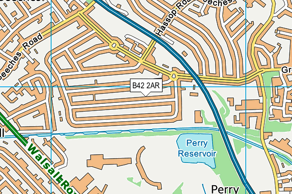 B42 2AR map - OS VectorMap District (Ordnance Survey)