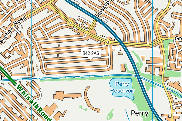 B42 2AS map - OS VectorMap District (Ordnance Survey)