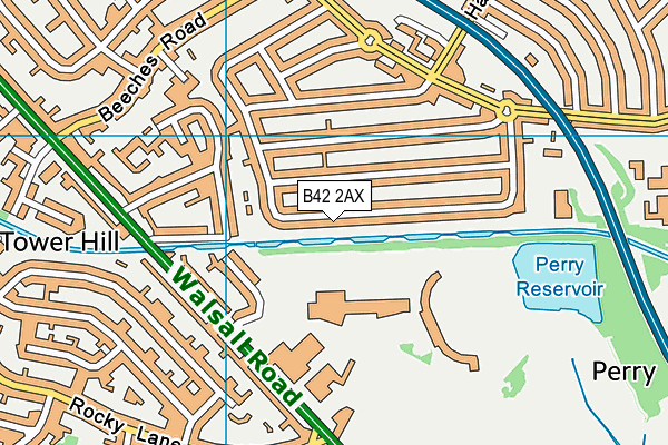 B42 2AX map - OS VectorMap District (Ordnance Survey)