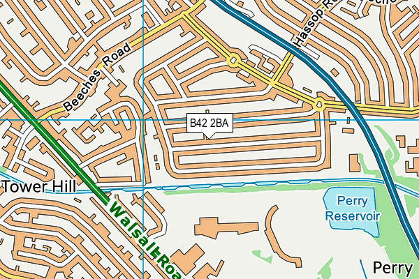 B42 2BA map - OS VectorMap District (Ordnance Survey)