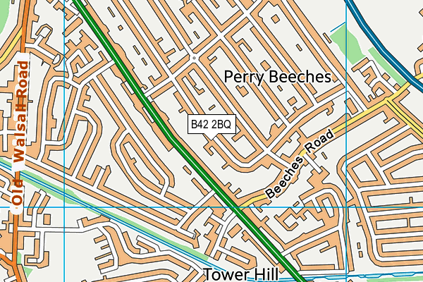 B42 2BQ map - OS VectorMap District (Ordnance Survey)