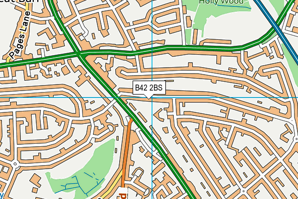 B42 2BS map - OS VectorMap District (Ordnance Survey)