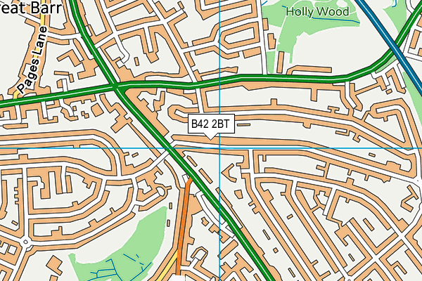 B42 2BT map - OS VectorMap District (Ordnance Survey)