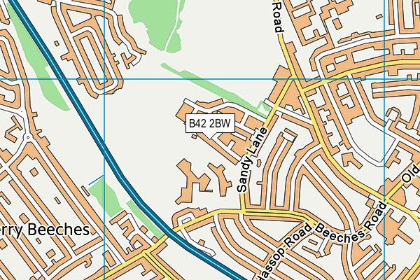 B42 2BW map - OS VectorMap District (Ordnance Survey)