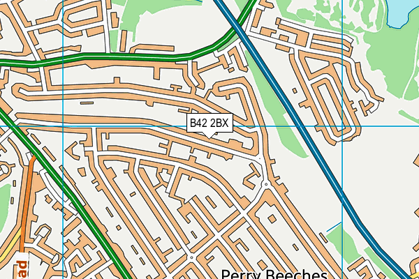 B42 2BX map - OS VectorMap District (Ordnance Survey)