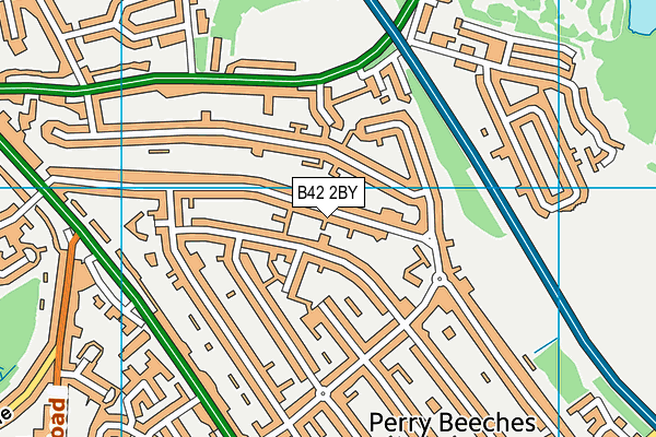 B42 2BY map - OS VectorMap District (Ordnance Survey)