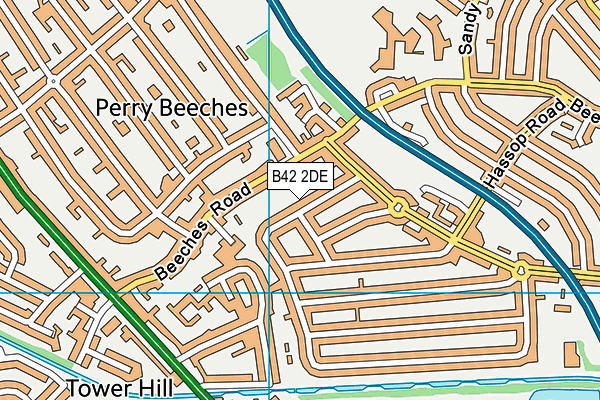 B42 2DE map - OS VectorMap District (Ordnance Survey)
