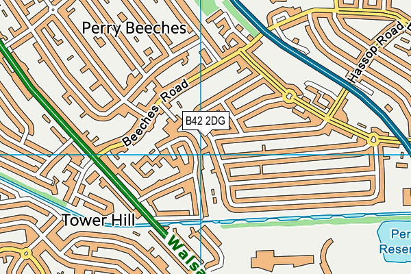 B42 2DG map - OS VectorMap District (Ordnance Survey)