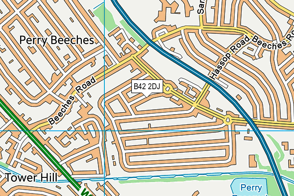 B42 2DJ map - OS VectorMap District (Ordnance Survey)