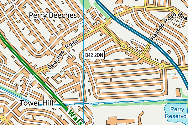 B42 2DN map - OS VectorMap District (Ordnance Survey)