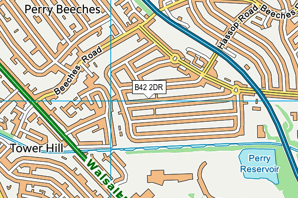 B42 2DR map - OS VectorMap District (Ordnance Survey)