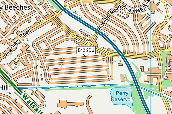 B42 2DU map - OS VectorMap District (Ordnance Survey)