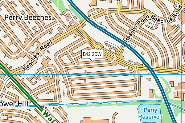 B42 2DW map - OS VectorMap District (Ordnance Survey)