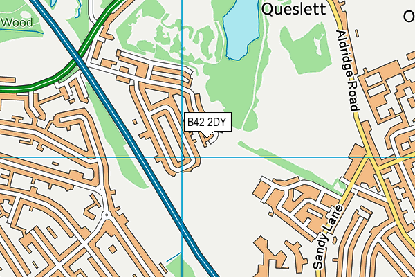 B42 2DY map - OS VectorMap District (Ordnance Survey)