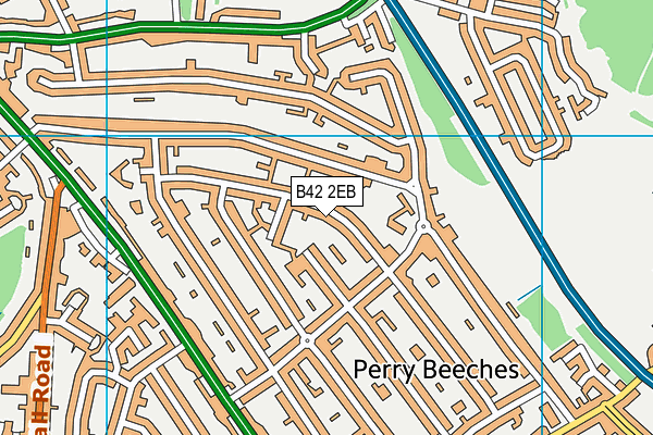 B42 2EB map - OS VectorMap District (Ordnance Survey)
