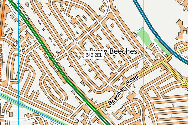B42 2EL map - OS VectorMap District (Ordnance Survey)