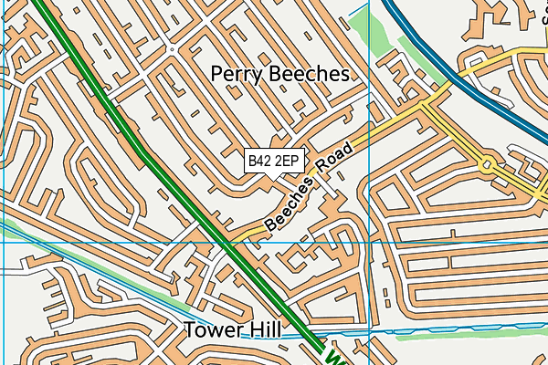 B42 2EP map - OS VectorMap District (Ordnance Survey)