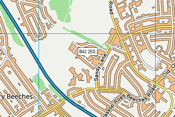 B42 2ES map - OS VectorMap District (Ordnance Survey)