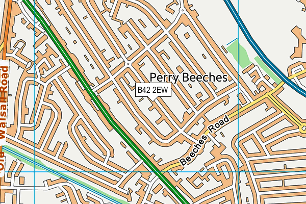 B42 2EW map - OS VectorMap District (Ordnance Survey)