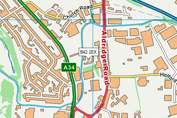 B42 2EX map - OS VectorMap District (Ordnance Survey)