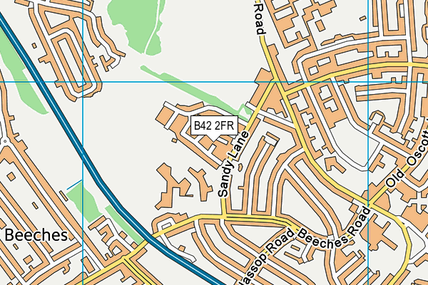 B42 2FR map - OS VectorMap District (Ordnance Survey)