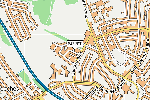 B42 2FT map - OS VectorMap District (Ordnance Survey)