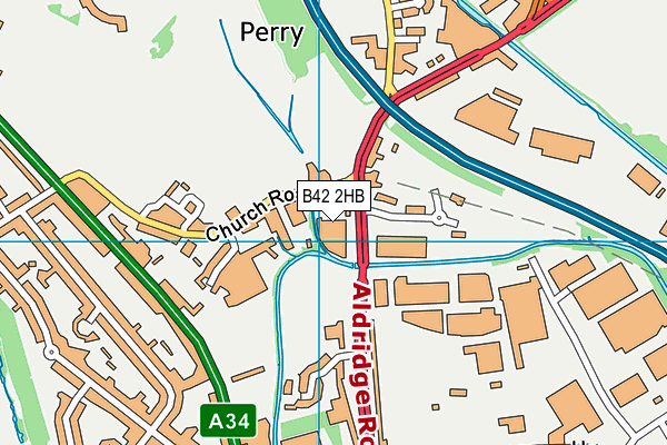 B42 2HB map - OS VectorMap District (Ordnance Survey)