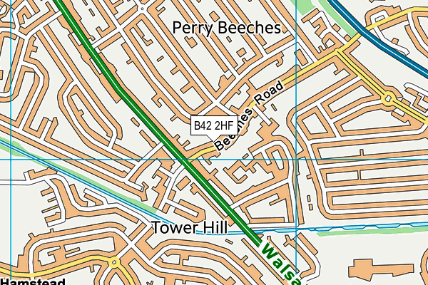 B42 2HF map - OS VectorMap District (Ordnance Survey)