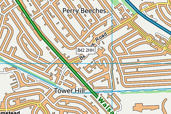 B42 2HH map - OS VectorMap District (Ordnance Survey)