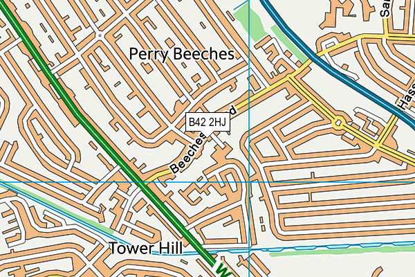 B42 2HJ map - OS VectorMap District (Ordnance Survey)