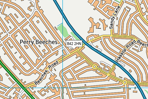 B42 2HN map - OS VectorMap District (Ordnance Survey)