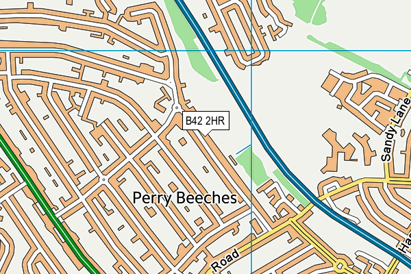 B42 2HR map - OS VectorMap District (Ordnance Survey)