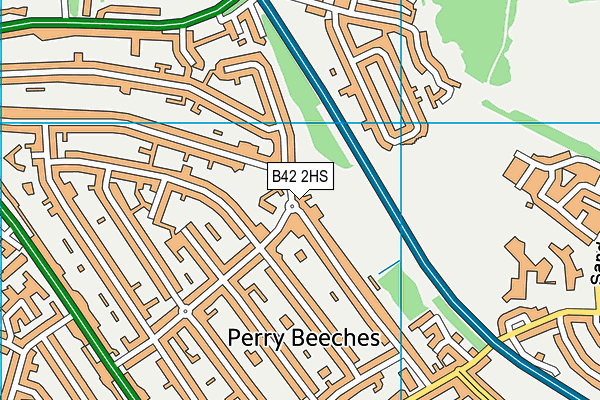 B42 2HS map - OS VectorMap District (Ordnance Survey)