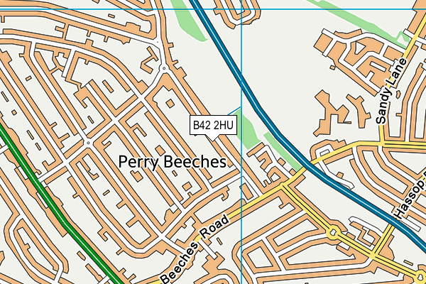 B42 2HU map - OS VectorMap District (Ordnance Survey)