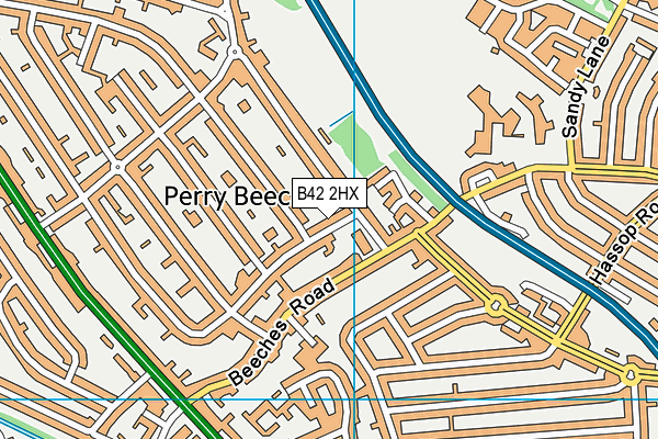 B42 2HX map - OS VectorMap District (Ordnance Survey)