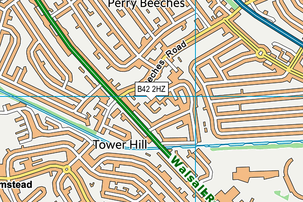 B42 2HZ map - OS VectorMap District (Ordnance Survey)