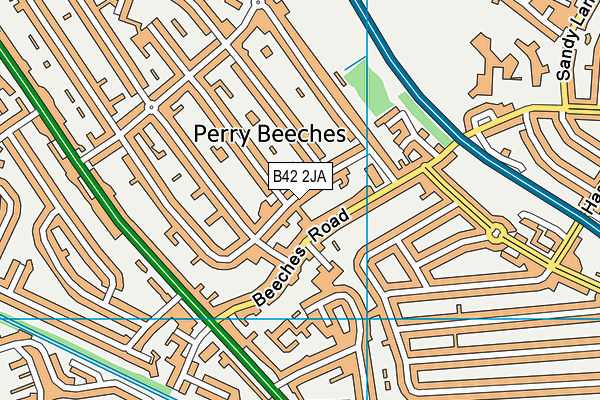 B42 2JA map - OS VectorMap District (Ordnance Survey)