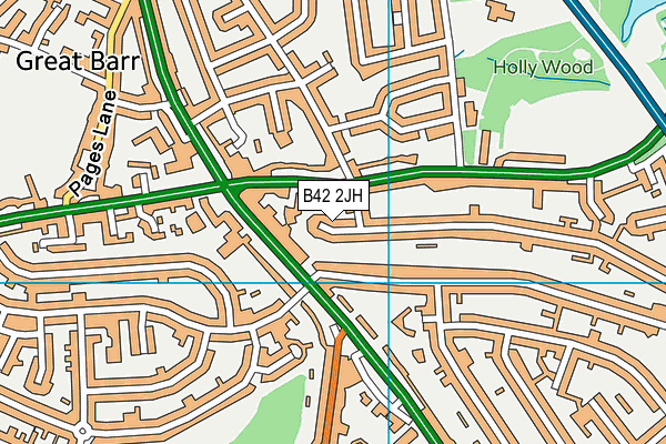 B42 2JH map - OS VectorMap District (Ordnance Survey)
