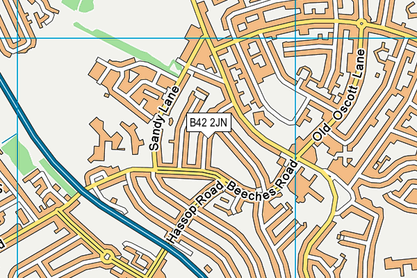 B42 2JN map - OS VectorMap District (Ordnance Survey)