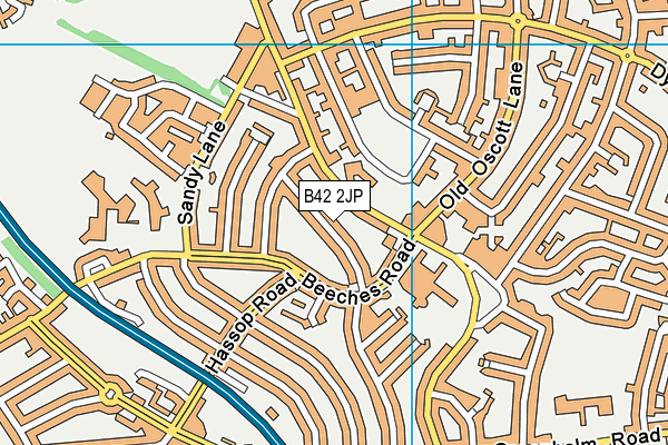 B42 2JP map - OS VectorMap District (Ordnance Survey)